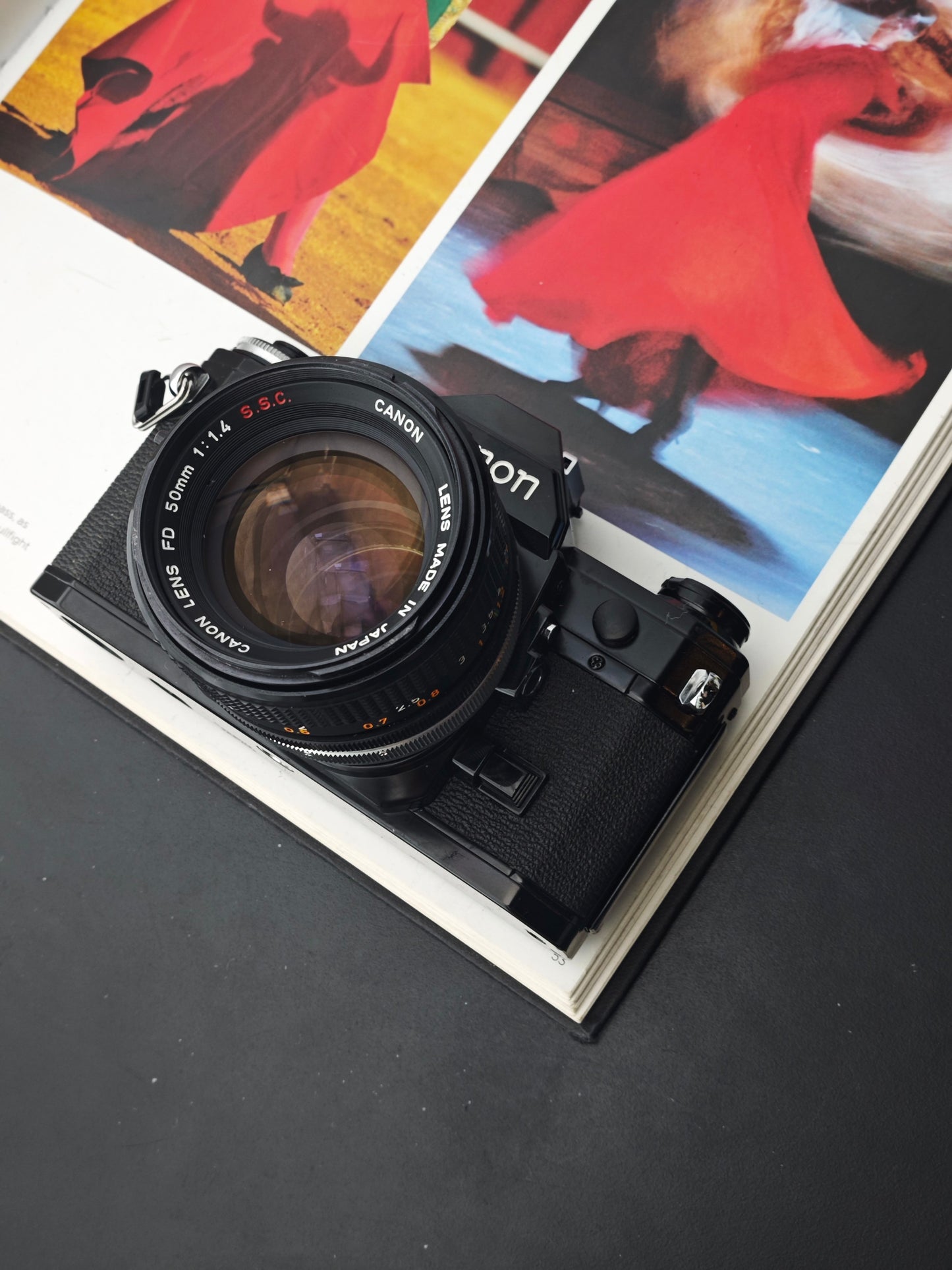 Canon AE-1 black with Canon Lens FD 50mm F1.4 S.S.C.