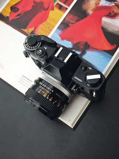 Canon AE-1 black with Canon Lens FD 50mm F1.4 S.S.C.