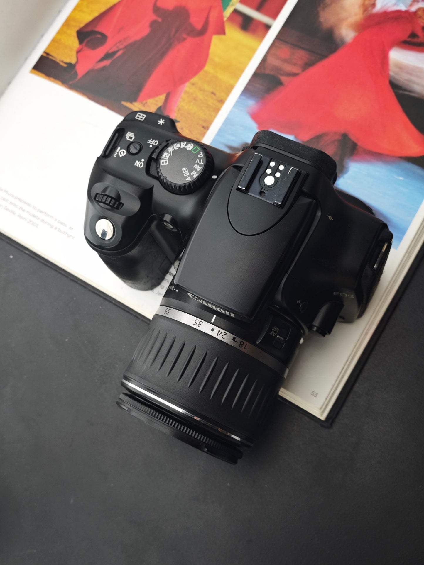 Used Canon EOS Kiss Digital with Canon zoom lens EF-S 18-55mm F3.5-5.6 USM