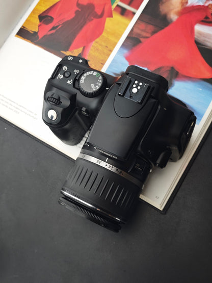 Used Canon EOS Kiss Digital with Canon zoom lens EF-S 18-55mm F3.5-5.6 USM