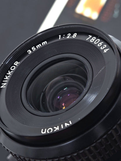 Nikon FM2 black with Nikon Nikkor 35mm F2.8 Ai