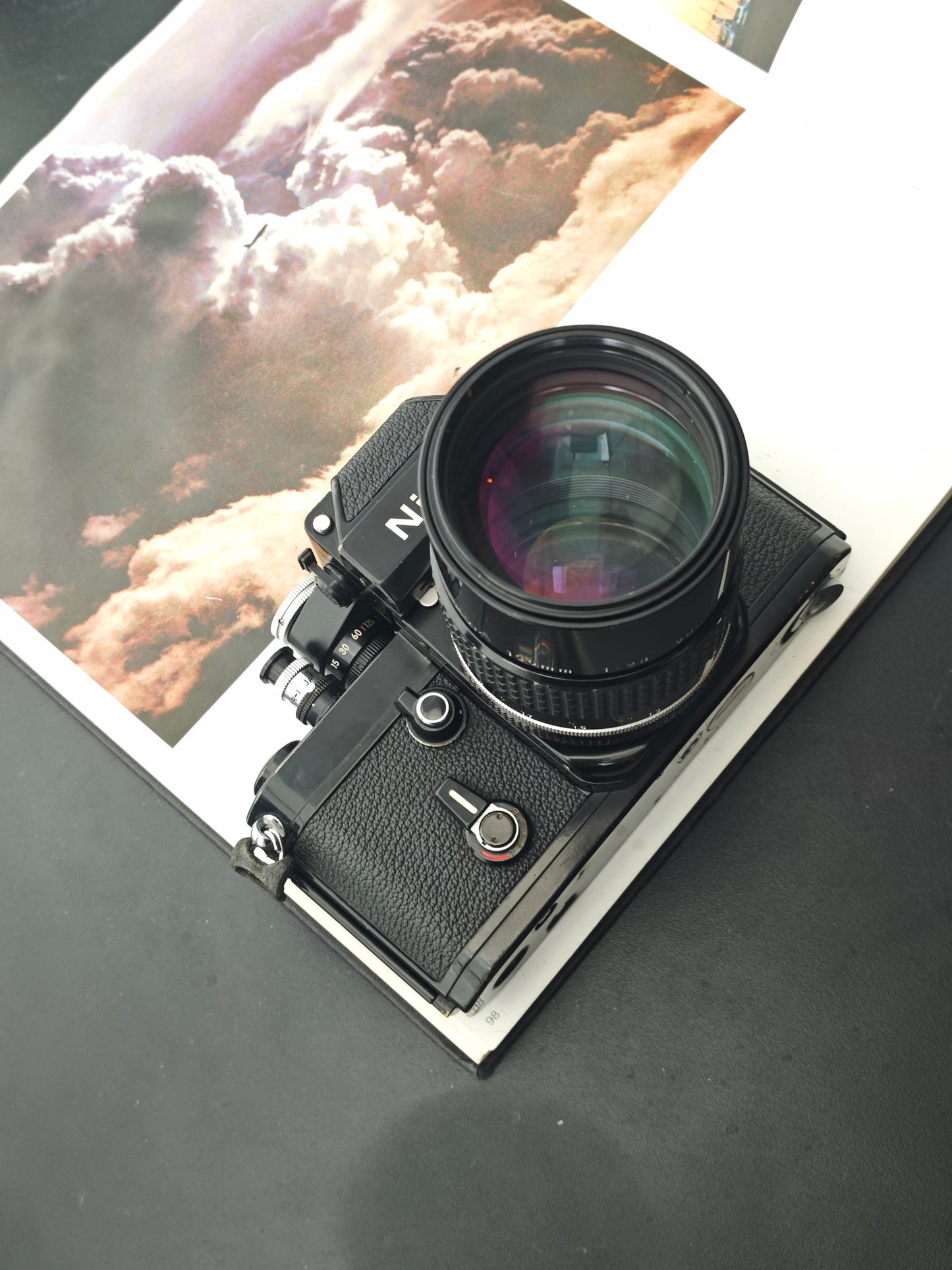 Nikon F2 black with Nikon Nikkor 135mm  F2.8 Ai-S