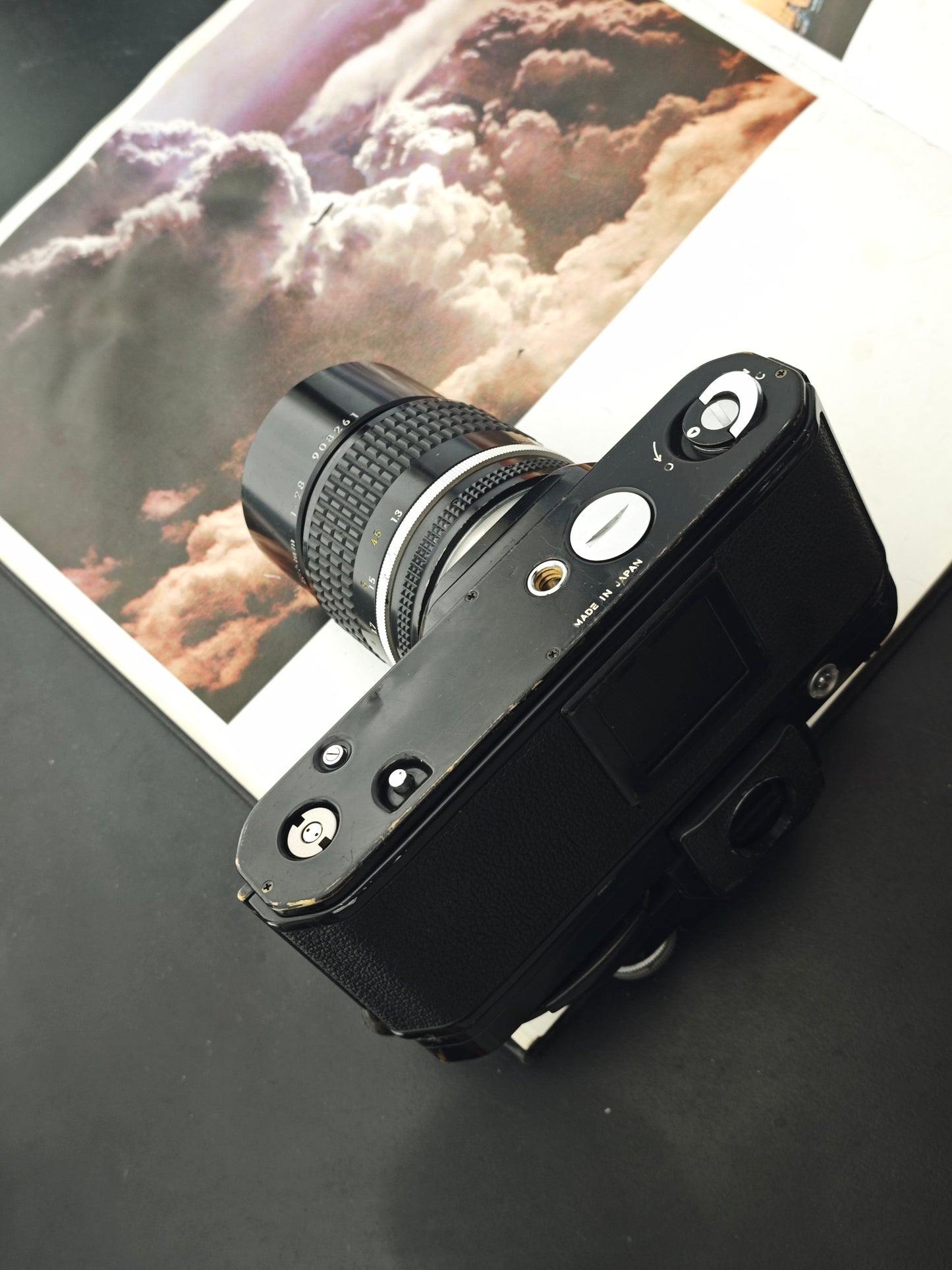 Nikon F2 black with Nikon Nikkor 135mm  F2.8 Ai-S