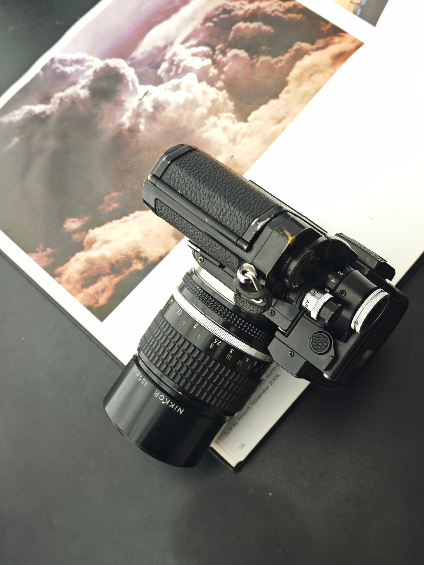 Nikon F2 black with Nikon Nikkor 135mm  F2.8 Ai-S