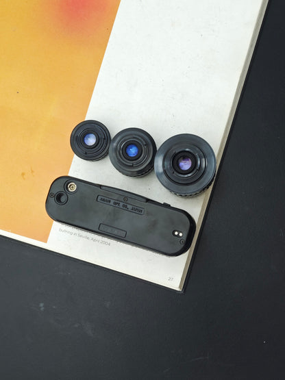 Asahi Pentax Auto 110 with 24mm F2.8, 50mm F2.8, Close-Up Lens 30.5mm