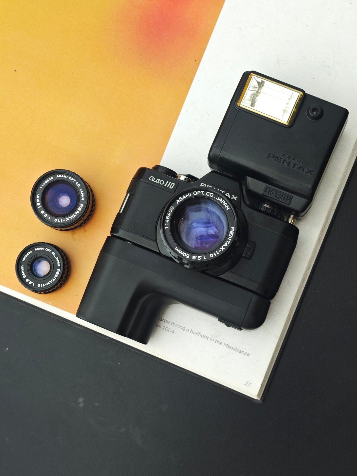 Asahi Pentax Auto 110 with 24mm F2.8, 50mm F2.8, Close-Up Lens 30.5mm