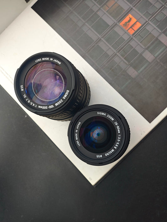 Sigma Zoom 28-80mm F3.5-5.6 II Marco and Sigma Zoom 100-300 F4.5-6.7 DL [F mount]