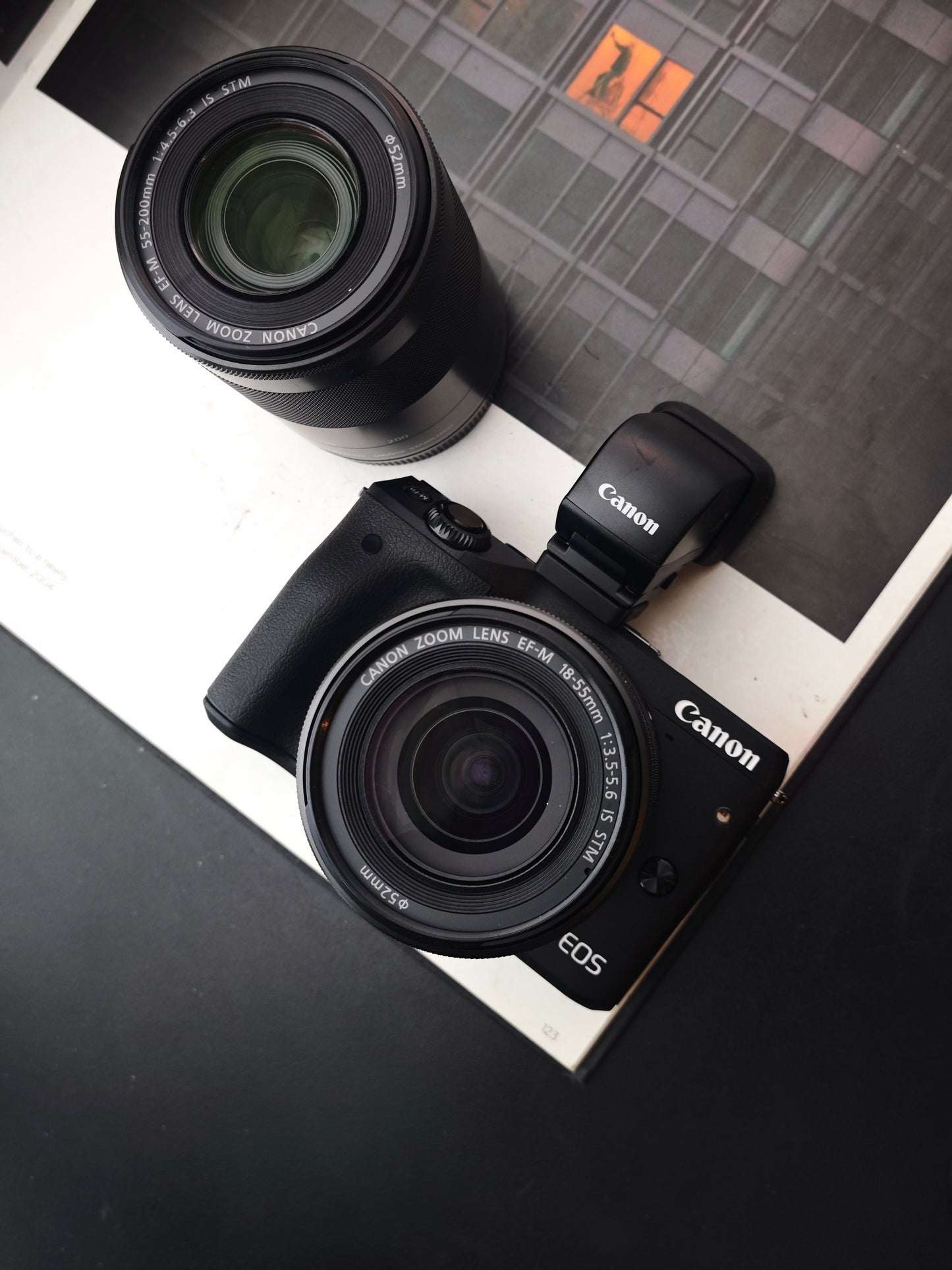 Used Canon EOS M3 with Double Zoom EVF Kit Digital Camera (with box)