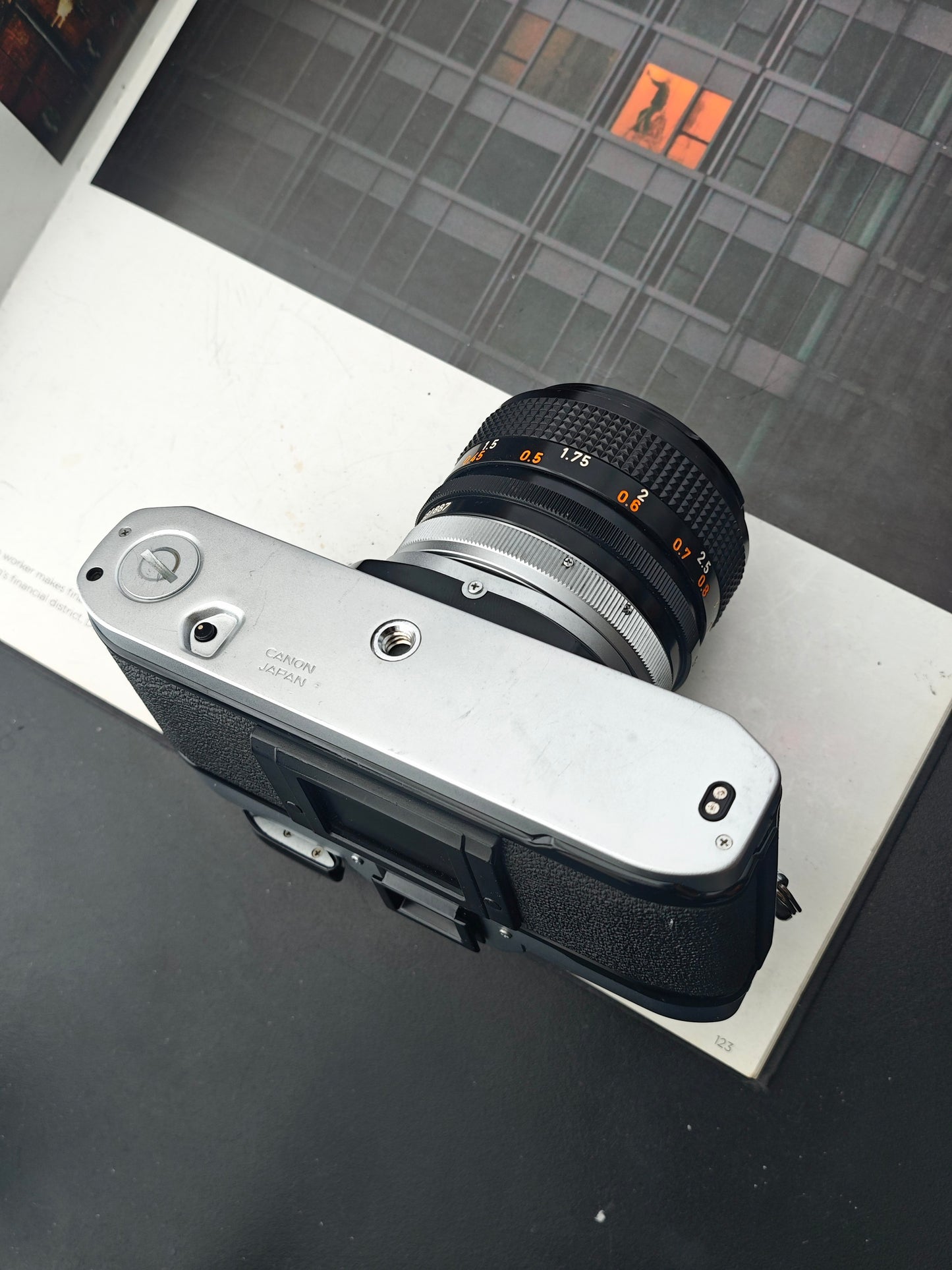 Canon AE-1 silver with Canon Lens FD 50mm F1.4 S.S.C.