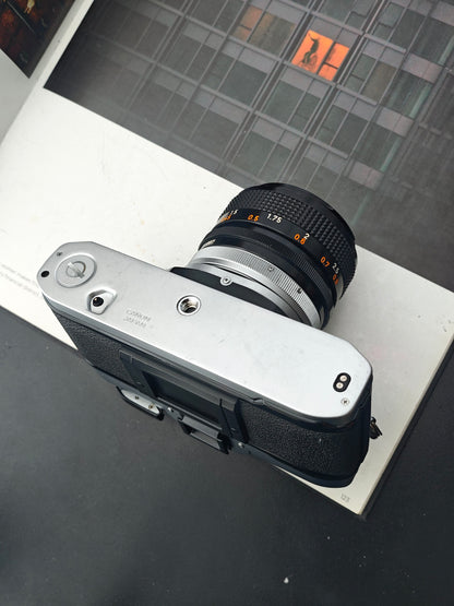 Canon AE-1 silver with Canon Lens FD 50mm F1.4 S.S.C.