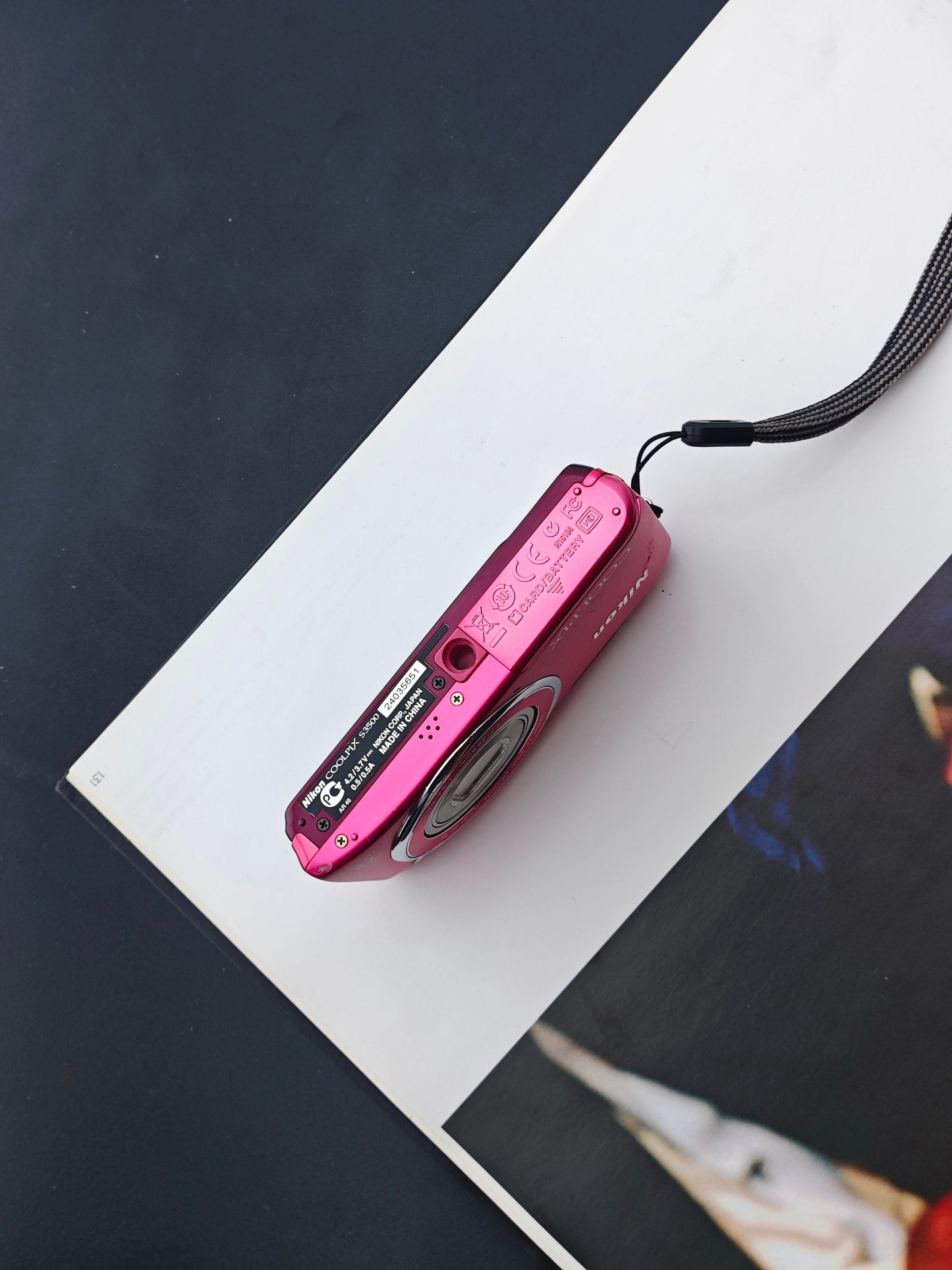 Used Nikon Coolpix S3500 pink Digital Camera [No charger]