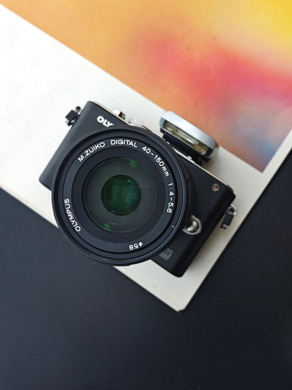 Used Olympus Pen Lite E-PL3 with 40-150mm F4-5.6 R ED MSC (+Flash 4FS1)