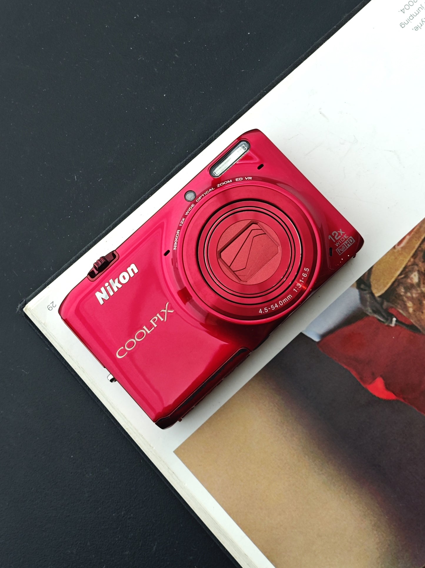 Used Nikon Coolpix S6500 red Digital Camera [with box]
