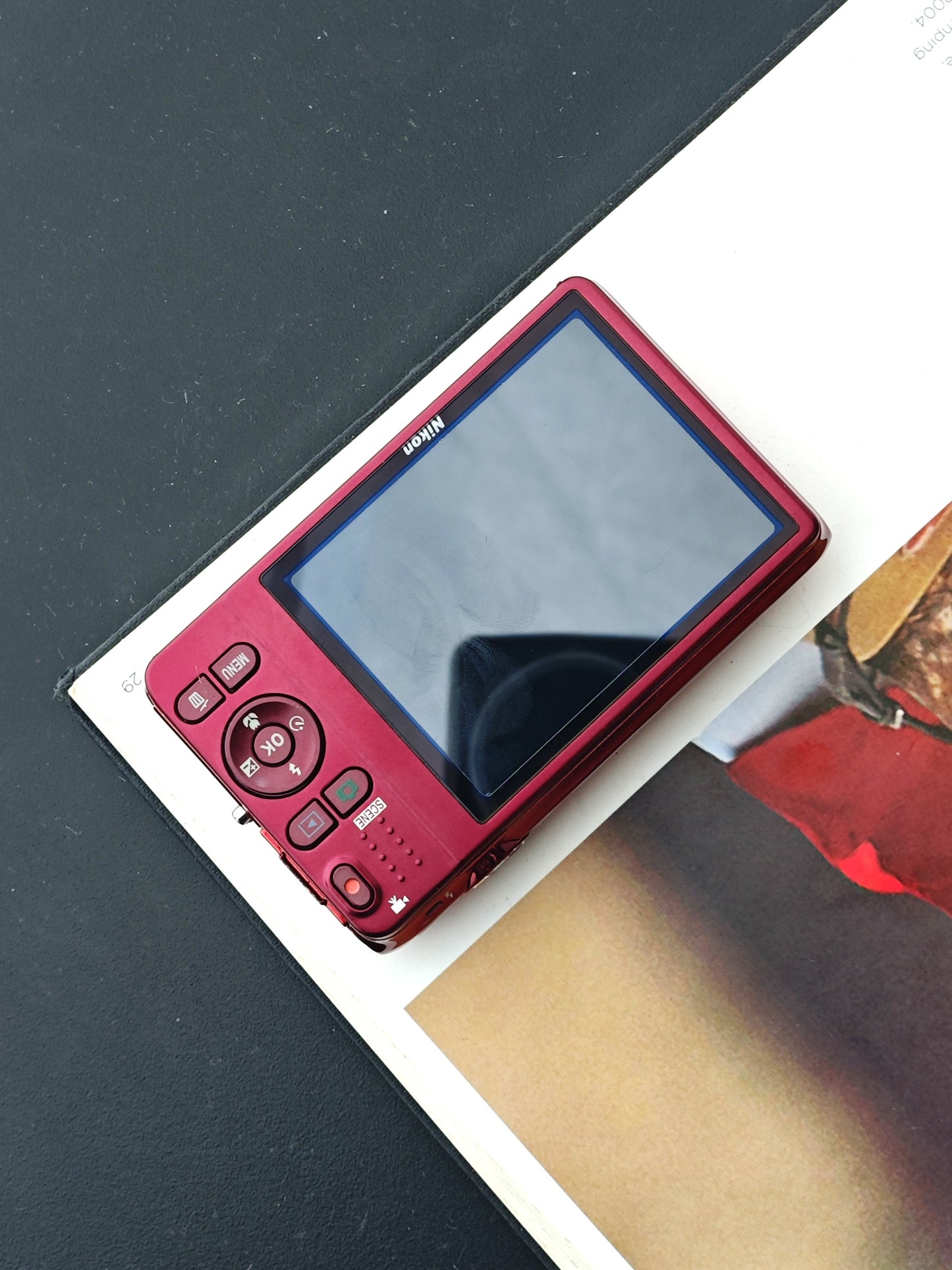 Used Nikon Coolpix S6500 red Digital Camera [with box]