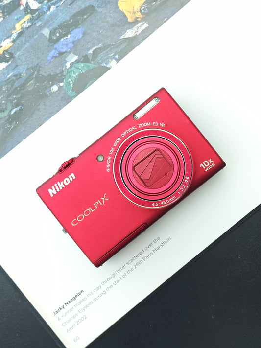 Used Nikon Coolpix S6200 red Digital Camera [No charger]