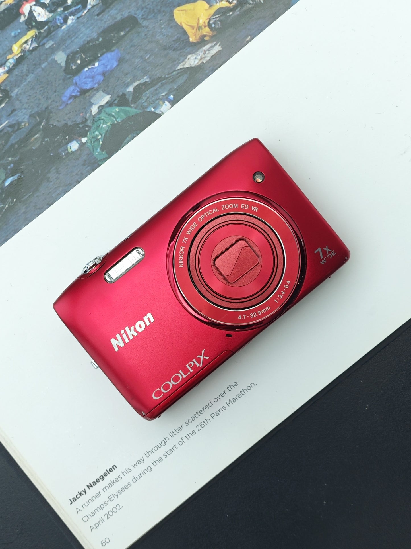 Used Nikon Coolpix S3500 red Digital Camera [No charger]