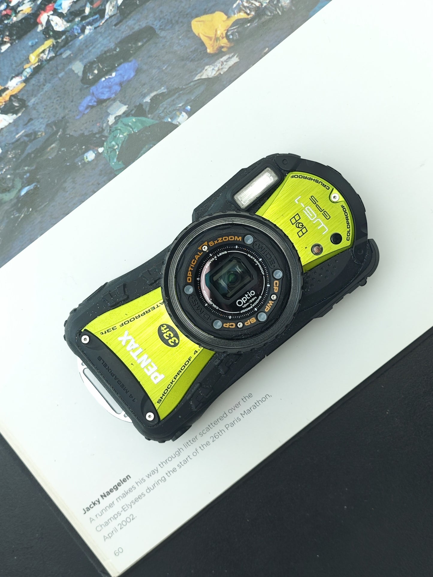 Used Pentax Optio WG-1 green Digital Camera [No charger]