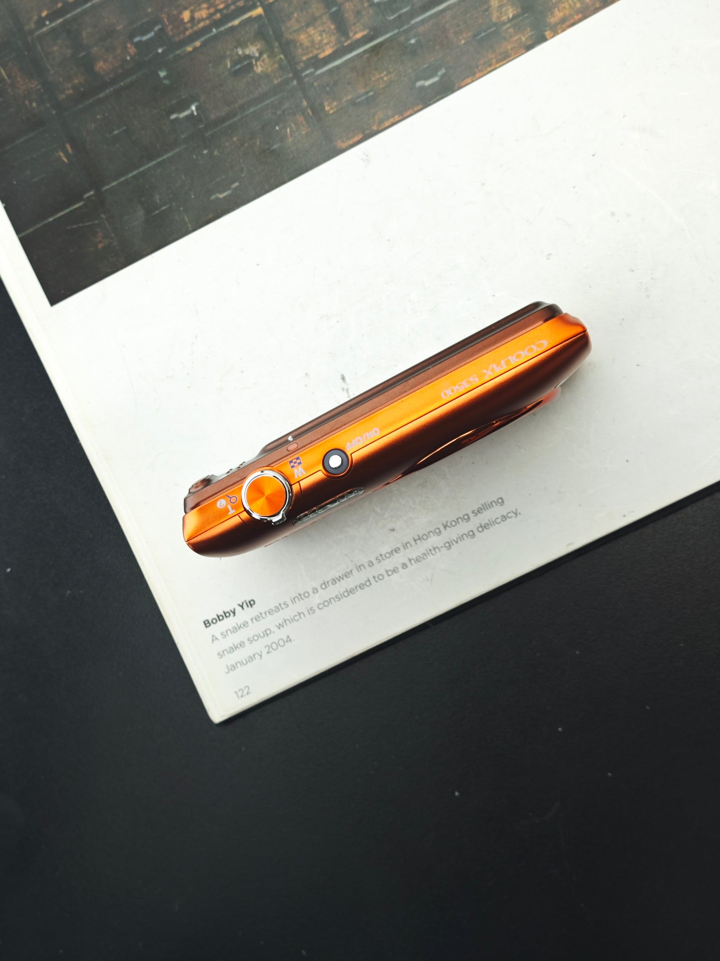 Used Nikon Coolpix S3500 orange Digital Camera [No charger]