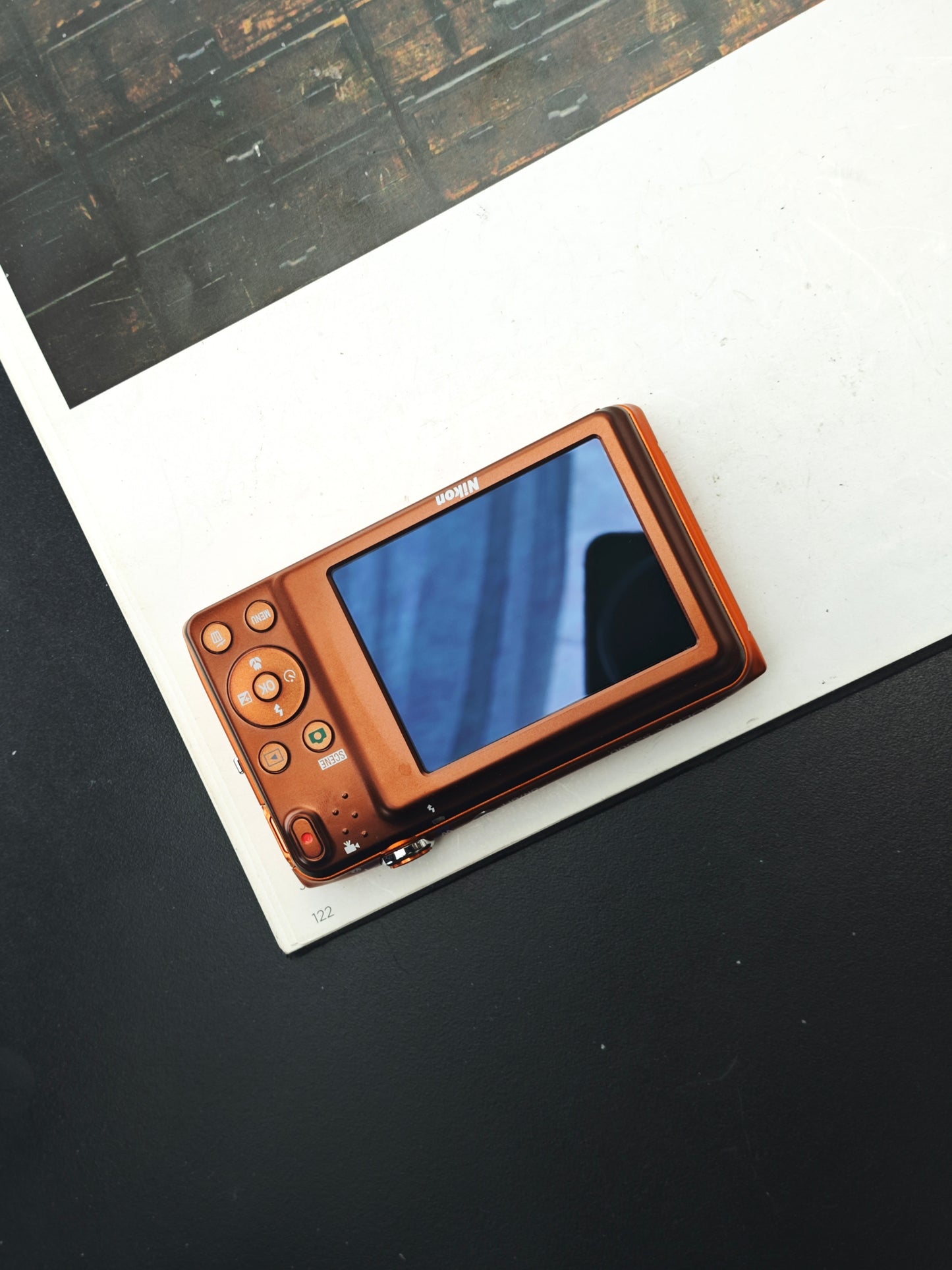 Used Nikon Coolpix S3500 orange Digital Camera [No charger]