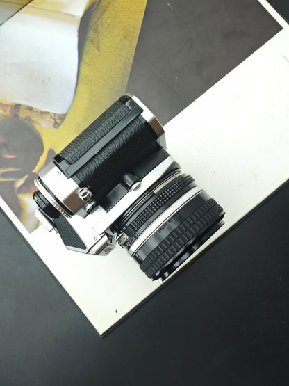 Nikon FE2 silver with Nikon Nikkor 50mm F1.4 Ai