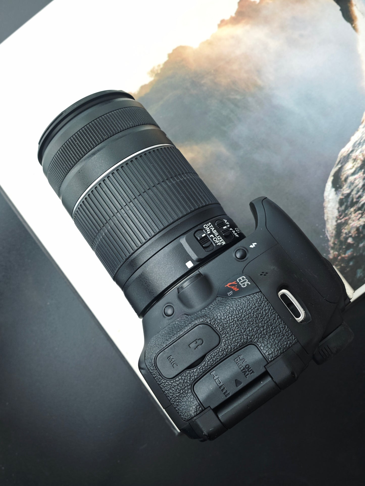 Used Canon EOS Kiss X5 with Zoom Lens EF-S 55-250mm F4-5.6 IS II Digital Camera [No charger]