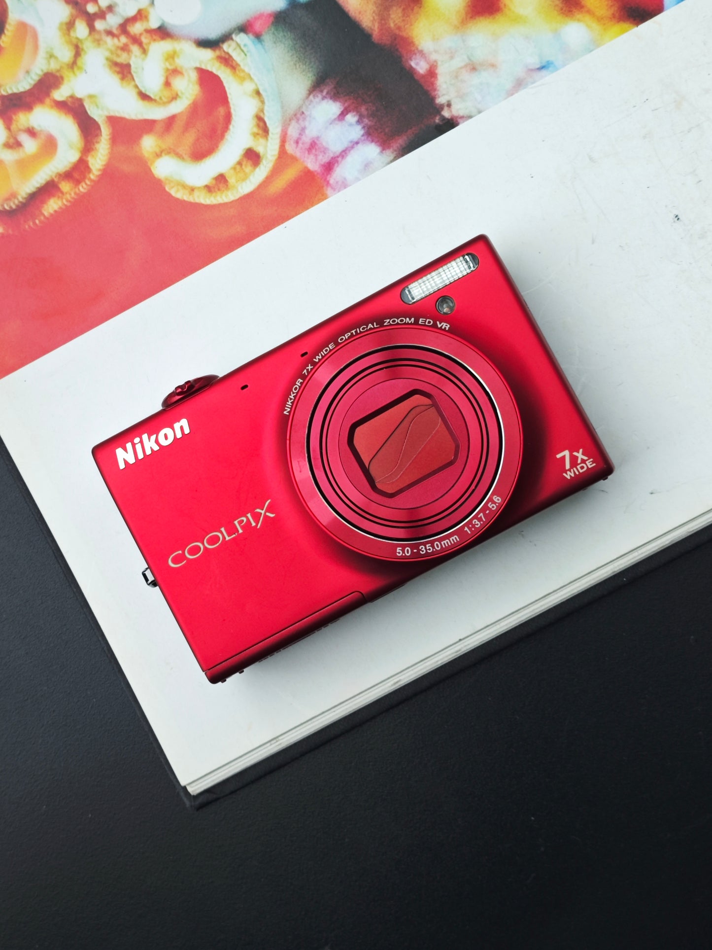 Used Nikon Coolpix S6100 red Digital Camera [with box]