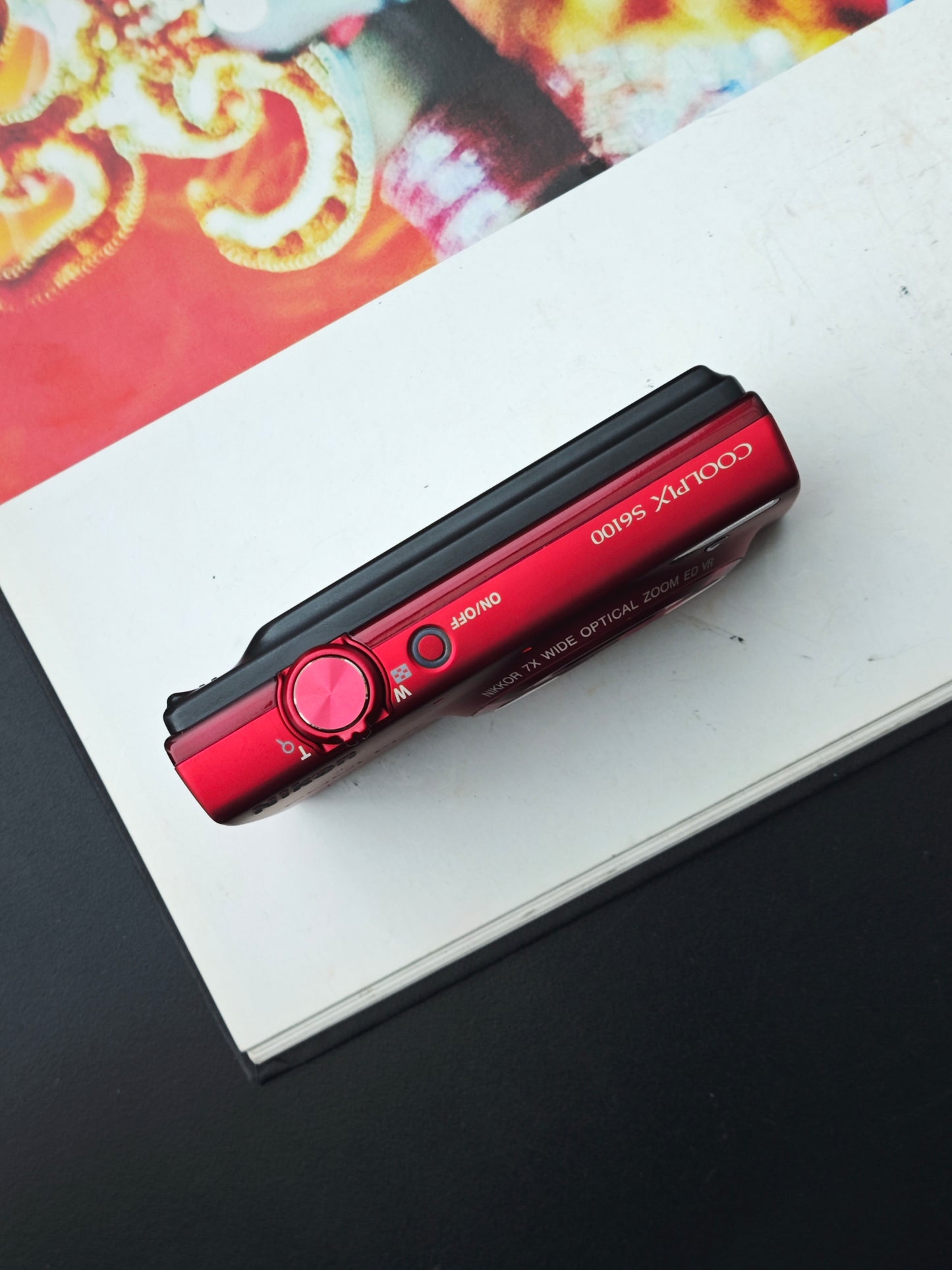 Used Nikon Coolpix S6100 red Digital Camera [with box]