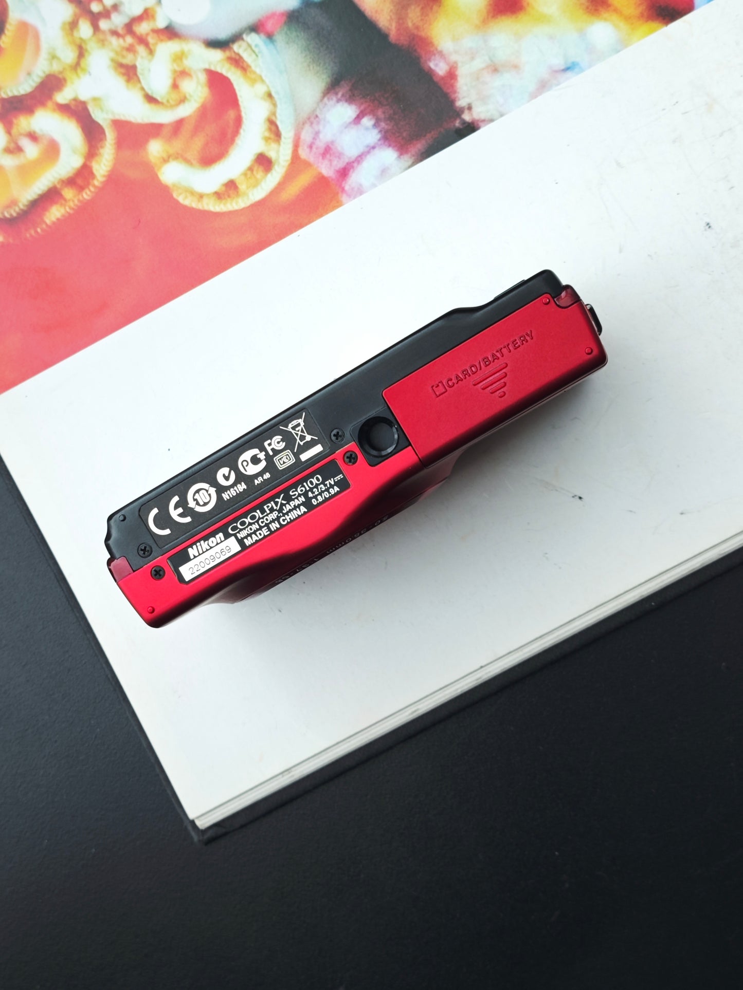 Used Nikon Coolpix S6100 red Digital Camera [with box]