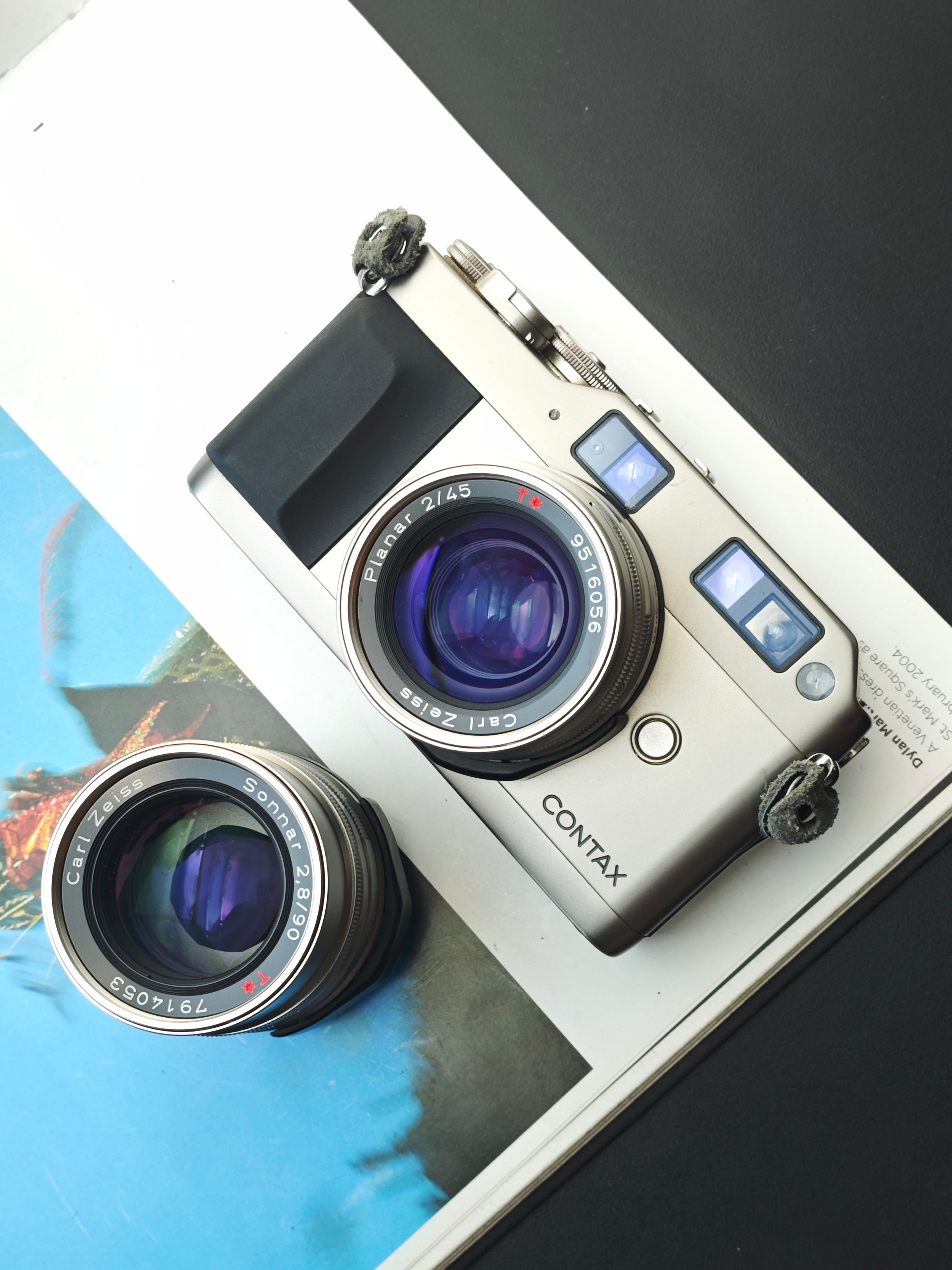 Contax G1 green label with Planar 45mm F2 T* and Sonnar 90mm F2.8