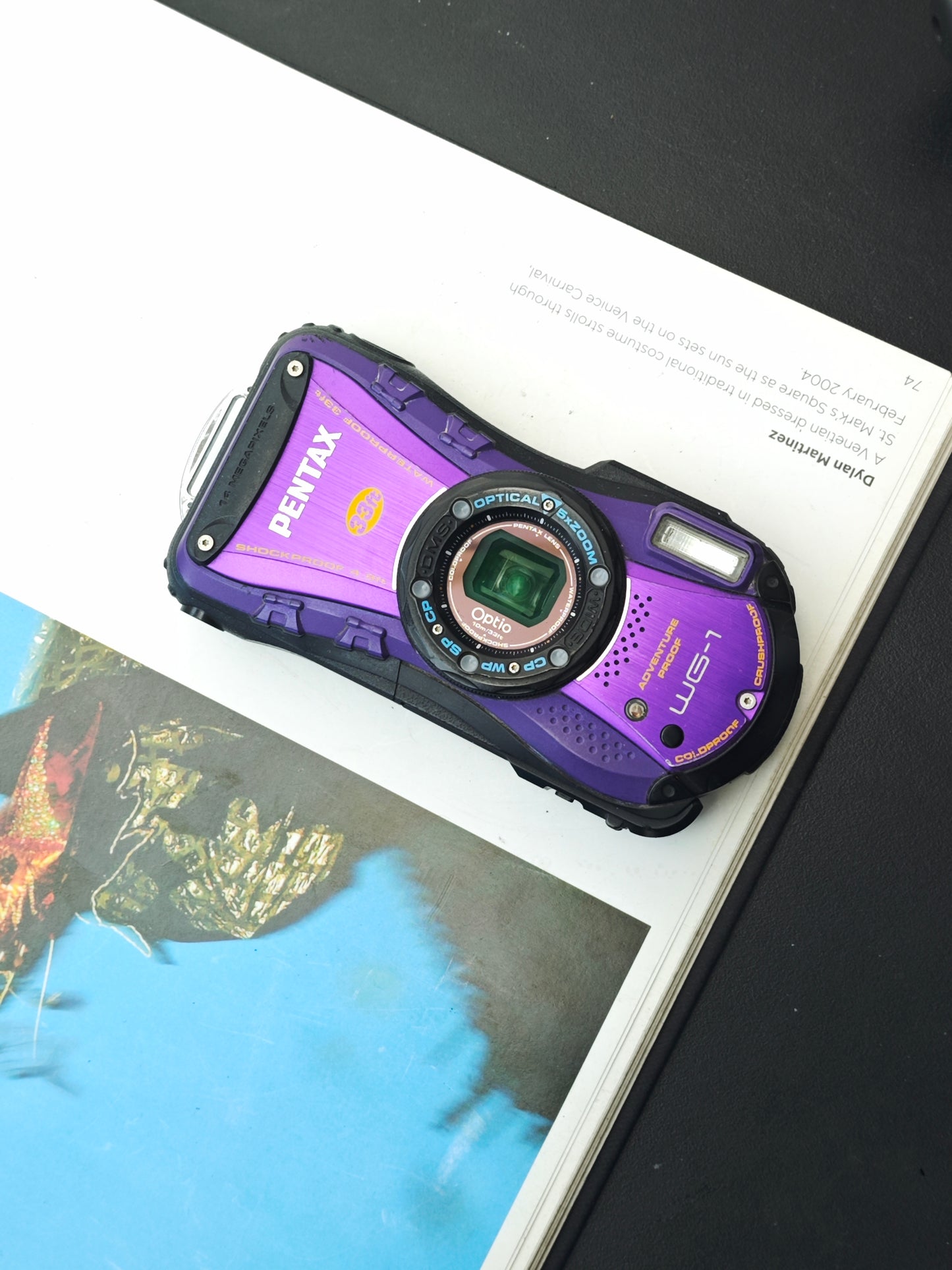 Used Pentax Optio WG-1 purple Digital Camera [No charger] #8211438