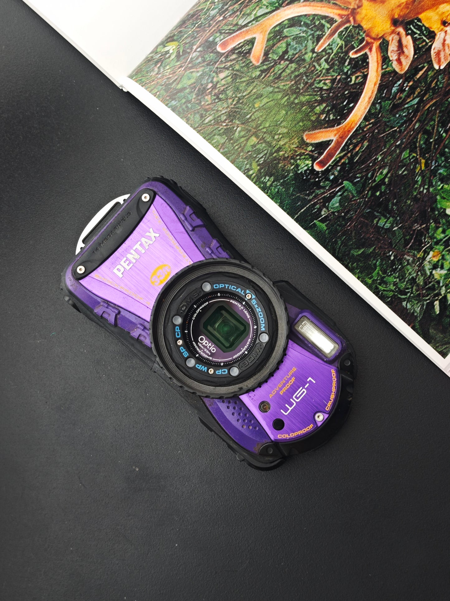 Used Pentax Optio WG-1 purple Digital Camera [No charger] #8215986