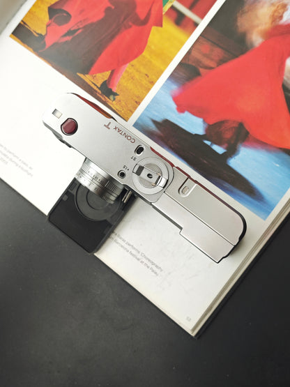 Contax T silver with T14 Auto Flash