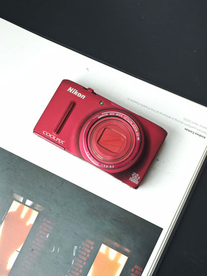 Used Nikon Coolpix S9500 red Digital Camera [with box]