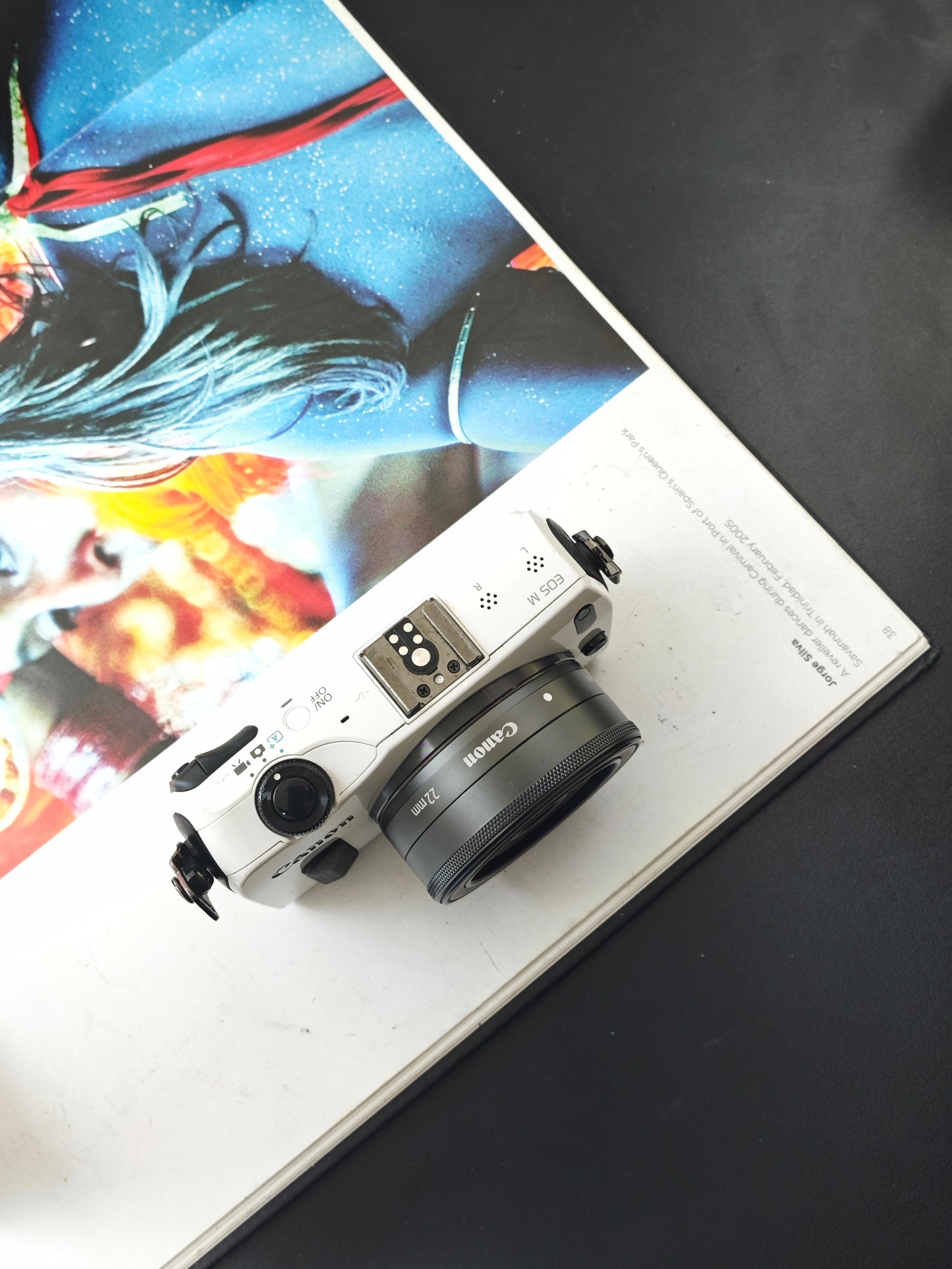 Used Canon EOS M white with EF-M 22mm F2 STM and EF-M 18-55mm F3.5-5.6 IS STM