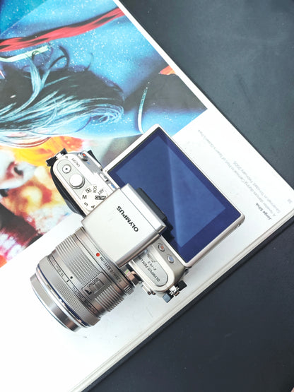 Used Olympus PEN Lite E-PL5 with Double Zoom Kit (+Flash FL-LM1) Digital Camera