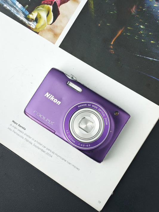 Used Nikon Coolpix S3100 purple Digital Camera [No charger]