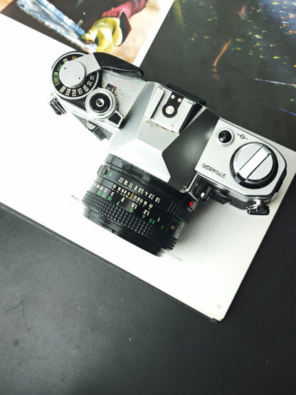 *READ* Canon AE-1 silver with Canon Lens FD 50mm F1.8