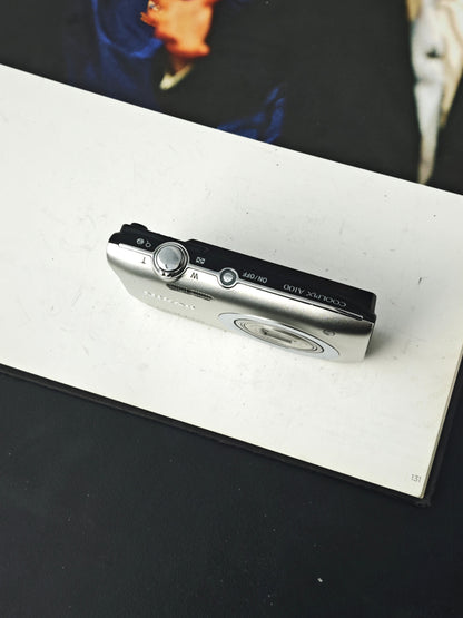 Used Nikon Coolpix A100 silver Digital Camera [No charger]