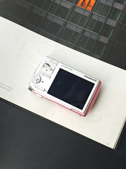 *READ* Used Olympus μ 1020 pink Digital Camera
