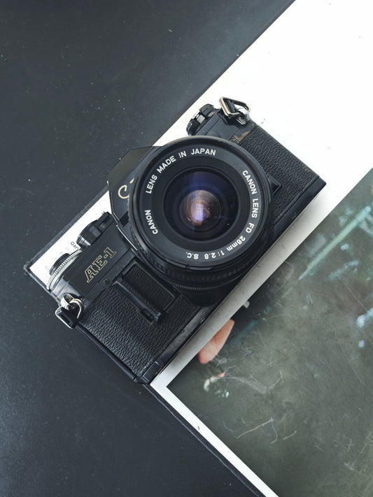 *READ* Canon AE-1 black with FD 28mm F2.8 S.C.