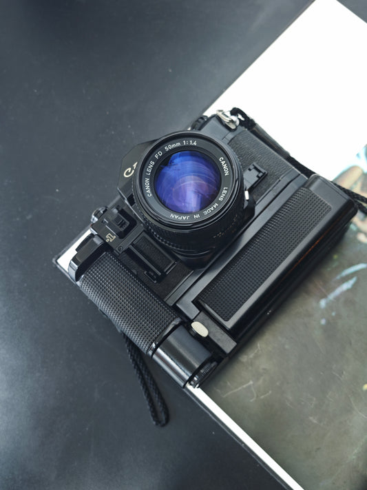 Canon A-1 with NFD 50mm F1.4 (+Battery Pack MA)