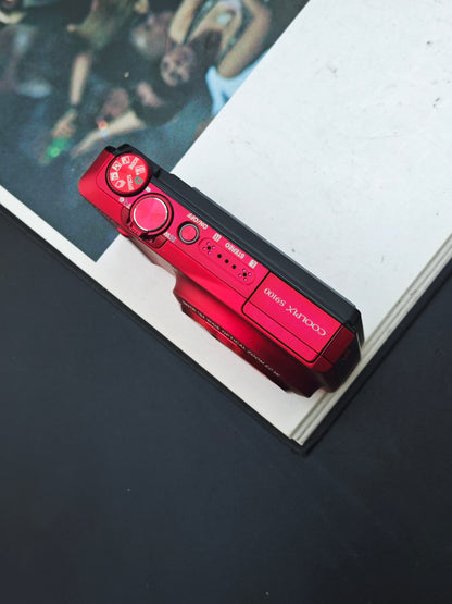 Used Nikon Coolpix S9100 red Digital Camera