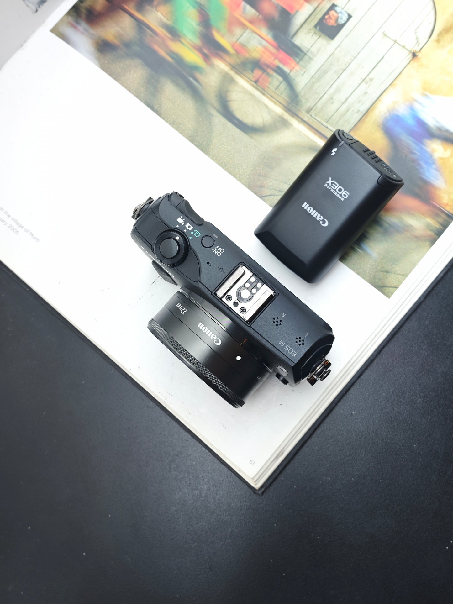 Used Canon EOS M with EF-M 22mm F2 STM and EF-M 18-55mm F3.5-5.6 IS STM (+Canon Speedlite 90EX)