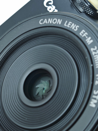 Used Canon EOS M with EF-M 22mm F2 STM and EF-M 18-55mm F3.5-5.6 IS STM (+Canon Speedlite 90EX)