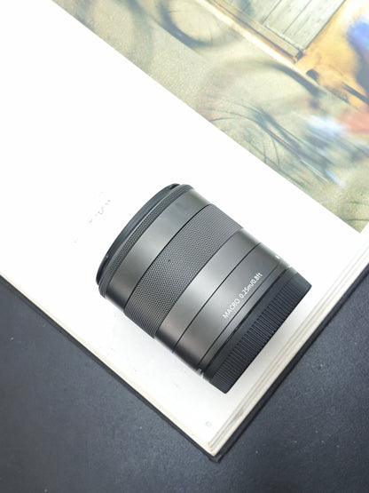 Used Canon EOS M with EF-M 22mm F2 STM and EF-M 18-55mm F3.5-5.6 IS STM (+Canon Speedlite 90EX)