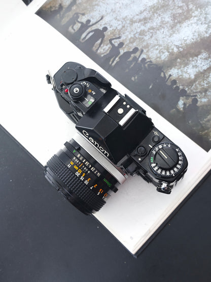Canon A-1 black with FD 50mm F1.4 S.S.C.