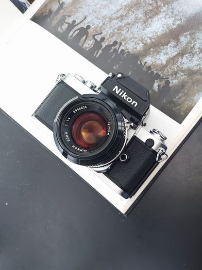 Nikon F2A silver with Nikon Nikkor 50mm F1.4 Ai