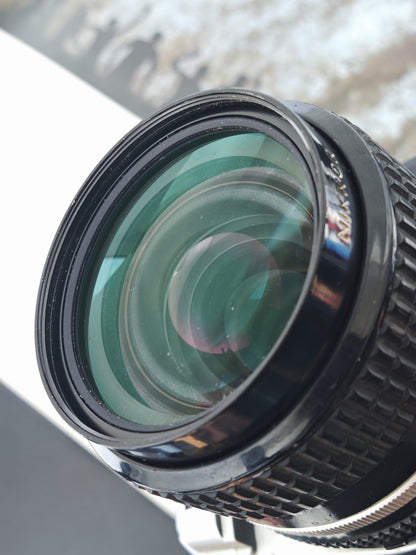 Nikon FE2 silver with Nikon Nikkor 35mm F2 Ai-S