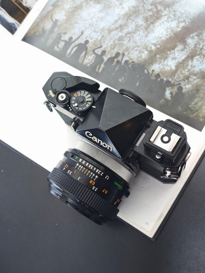 Canon F-1 with Canon Lens FD 55mm F1.2 S.S.C.