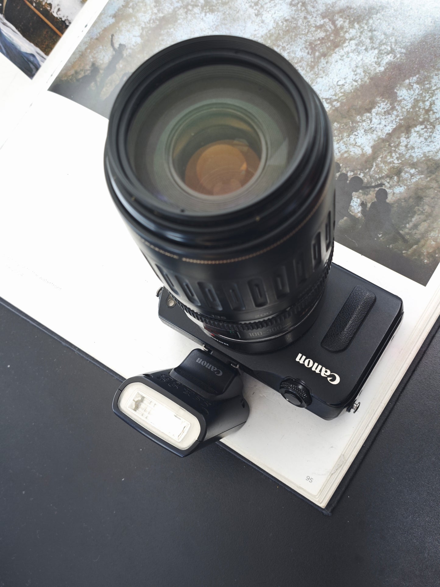 Used Canon EOS M with Zoom Lens EF 100-300mm F4.5-5.6 [+Adapter EF-EF-M/Speedlite 90EX, No charger]